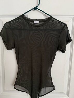 Clyque Revolve Short Sleeve Bodysuit Dark hunter green olive Sz Small